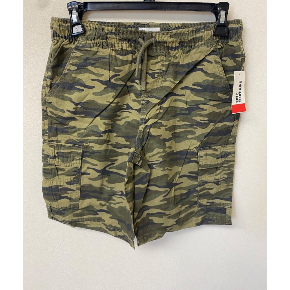 Epic Threads Mens Big Boys Camoflauge Cargo Pockets Shorts Hang Olive Size L NWT